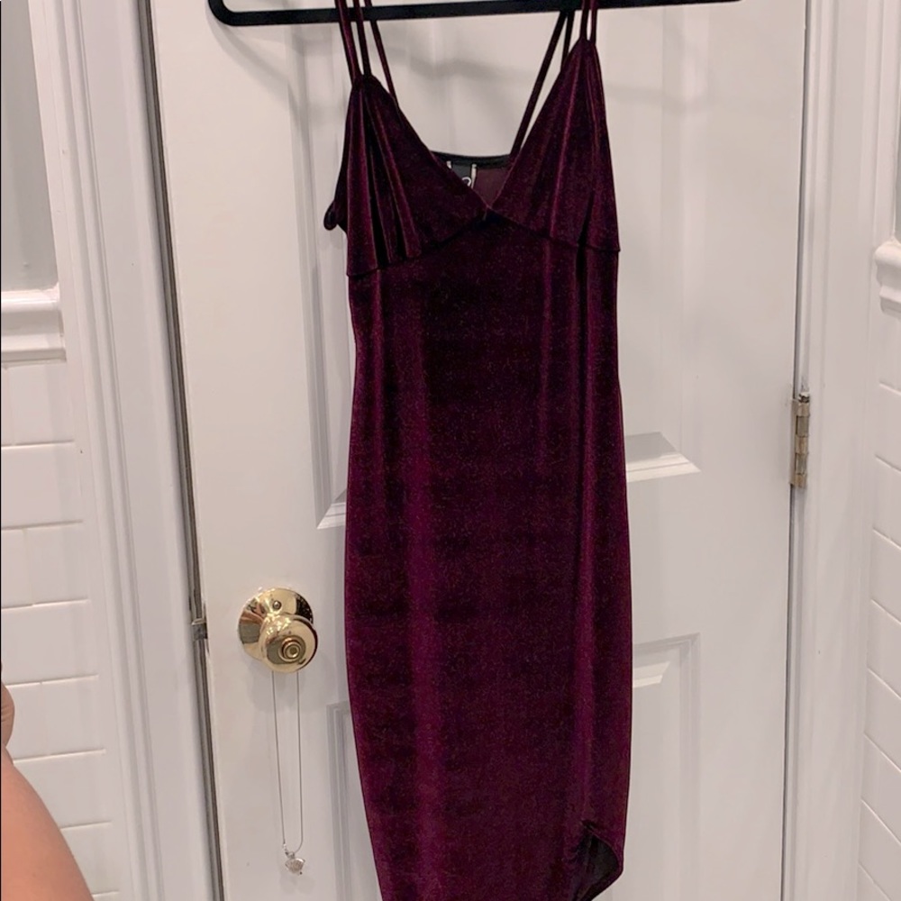 Red velvet dress